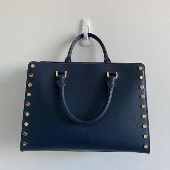 Michael Kors Sylvie Stud Leather Satchel Bag